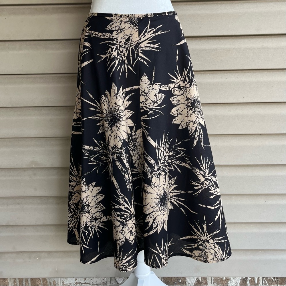 •Talbots• 100% Cotton Floral Lined Midi Skirt - Size 10P